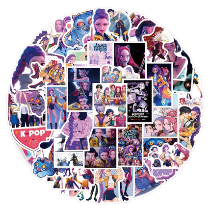 55/110pcs K-Pop Anime Cartoon Stickers Set Waterproof DIY Decals for Laptop Car Bike Graffiti Decoration Movie Animation Fan Art