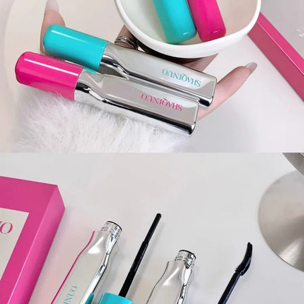 SHAQINUO Curly Black Sun Flower Mascara + Makeup Remover Set All Day Long-Wearing Lash-Lengthening Thick Volume Eyelashes