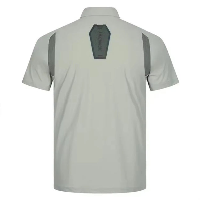 AMAZINGCRE Summer Top Quality Men's Golf Top Breathable Quick-Drying Perspiration Sports Short-Sleeved Polo Shirts