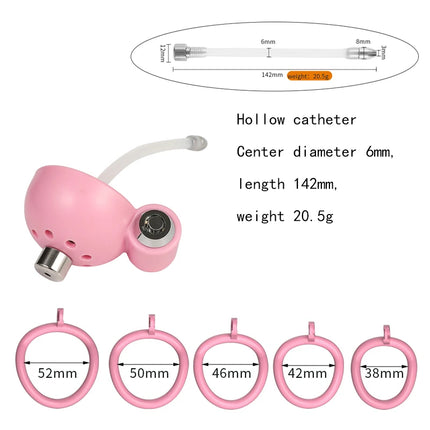 Male Chastity Cage Reusable Hollow Catheter with Concealed Lock Comfortable Cock Ring Device Invisible Wear Urethral Plug