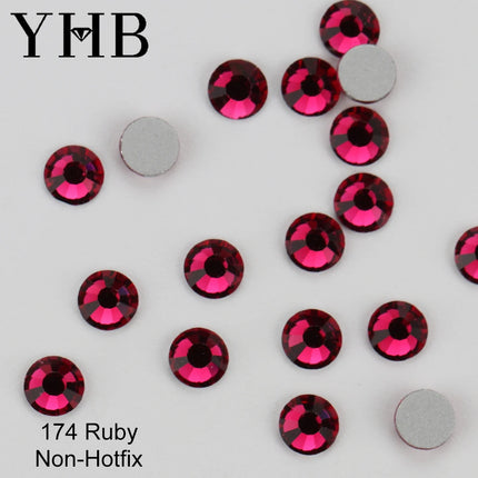 YHB 134-174 Glitter Cold Fixation Flat Back Non-Hotfix Rhinestone For Bags Nails Fabric Garment Decoration Jewelry Accessories