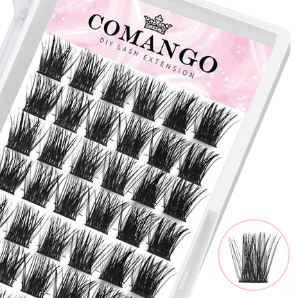 DIY Cluster Lashes For Personal Makeup 60 Pcs Wide Stem Clusters C D Curl 8-18mm CoMango Eyelash Extension