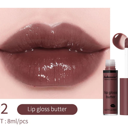 8ml Butter Non-stick Cup Gloss Lip Gloss Moisturizing Mirror Lip Gloss Lasting Color Lip glaze Dye Lip Liquid Makeup For Women