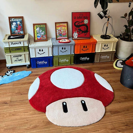 Mario Mushroom Bedroom Decor Carpet Thickened Plush Carpets for Living Room Home Creativity Floor Mat Fluffy Soft Children's Rug