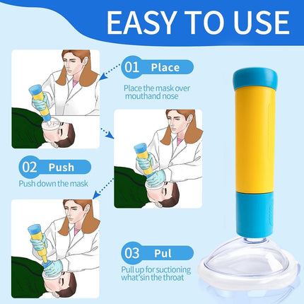 Portable with Bag First Aid Choking Device Kit Emergency Life Saving Suction Choke First Aid Kit Kids Adult Asphyxiation Rescue