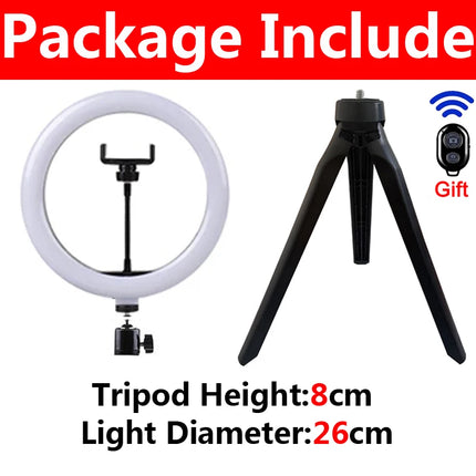 33cm Selfie Ring Light 12 in LED Tripod Phone Stand Holder Photography RingLight Circle Fill Light Led Color Lamp Trepied Makeup