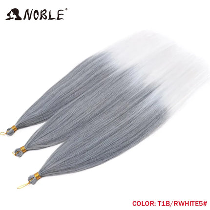 Noble Hair Ariel Straight Pony Hair Bundles Crochet Braids Hair Synthetic Braiding Hair Ombre Brown Soft Crochet Hair Extensions