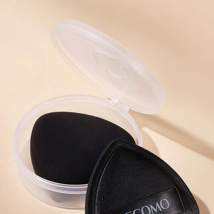 GECOMO Soft Triangular Black Powder Puff Wet And Dry Dual-use Concealer Makeup Cushion