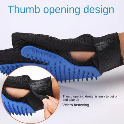 Pet Grooming Kit for Dog Cat Rabbit Fur 2 Sided Grooming Brush Bath Cleaning Glove De-Shedding De-Matting Pet Hair