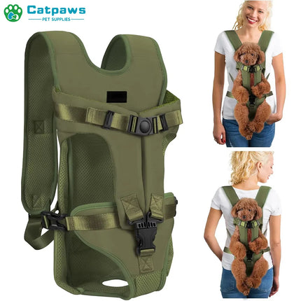 Pet Front Carrier Backpacks Adjustable Hands-Free Dog Backpack for Small Medium Dogs Breathable Cats Outdoor Travel Carrier Bags