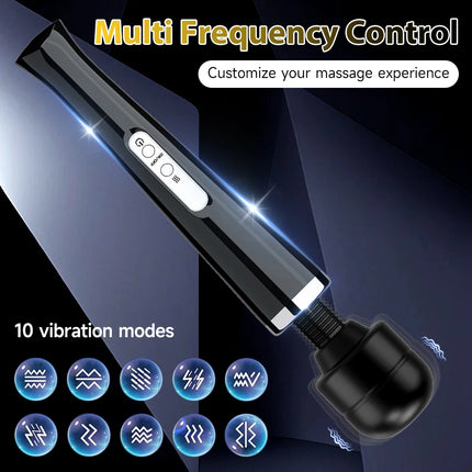 Powerful Magic Wand Vibrator Big AV Body Massager 10 Frequency Vibrator for Female G spot Clitoral Stimulator Adult Sex Toy