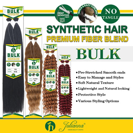 Julianna Deep Wave Synthetic Hair Bulk For Braiding Hair 20Inch Hair Bundles No Weft Natural Black Hair Extensions Wholesale