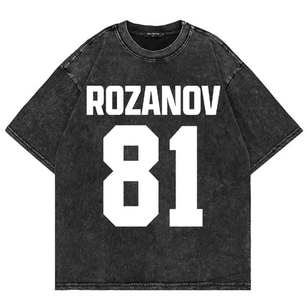 100% Cotton Vintage Washed Heated Rivalry Ilya Rozanov 81 Boston Raiders T Shirt Men Scott Hunter Shane Hollander Acid Wash Tees