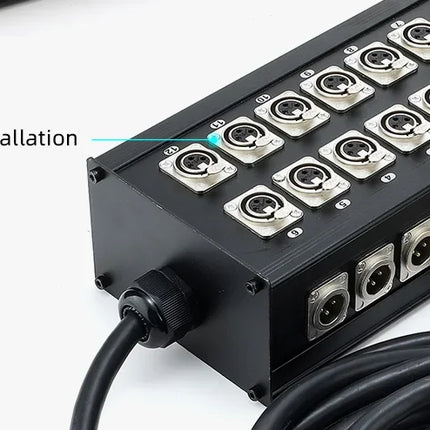 Multi-channel Al alloy Cable Blank Cable Box 16/24/32 Channels for Stage Mobile Audio XLR Male Female Audio Signal Cablebox hole