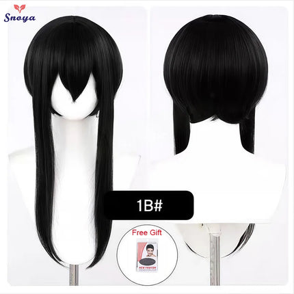 Snoya 60cm synthetic Multi colored long sideburns style short cosplay wig Heat resistant fiber Purple blue pink black gold