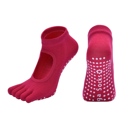 Women Five Toes Backless Yoga Socks Cotton Anti-Slip Indoor Fitness   Pilates Socks Ladies Ballet Dance Sports Socks Slipper