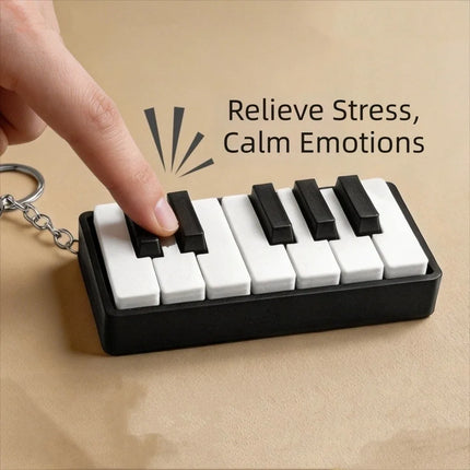 3D Printed Piano Stress Clicker Keychain Novelty 12-key Press Piano Keyboard Clicker Plastic Click Sound Effect