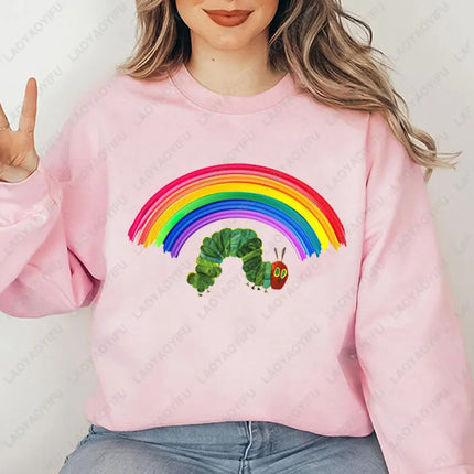 The Very Hungry Caterpillar Sweatshirt Cute Fnny Hungry Caterpillar Bookish Pullovers Man Women Retro Trend Cool Street Hoodies
