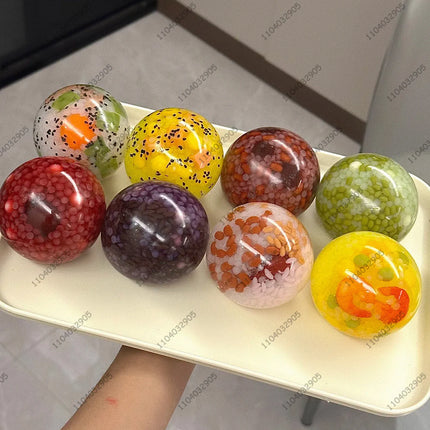 Food Stress Ball Rice Ball Squishy Fidget Toy Non-Bounce Squeeze Ball ASMR Sensory Toy Anti Stress Toy For Adult Hand Exercise