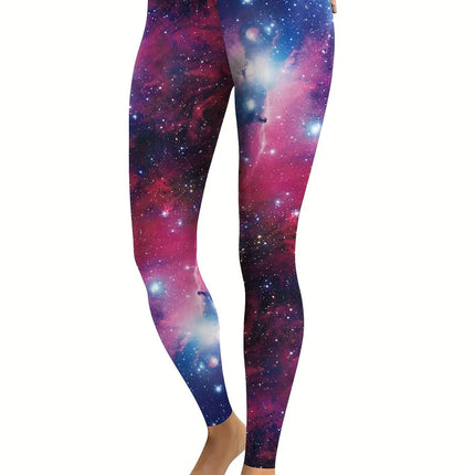 Nadanbao Women's leggings Starry Sky 3D printed slim fit high waisted leggings casual elastic leggings yoga sports pants