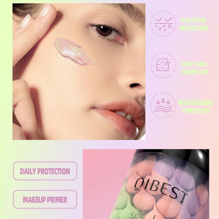 Qibest Three Color Press Release Cream Concealer Isolate Makeup Facial Base Brightening Cream Liquid Concealer Face Primer