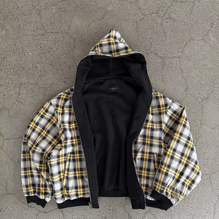 American Fashion Trend Sell Spot Two Sided Zipper Hoodie Women Street Y2K New Casual Loose Fleece Thick Sweatshirt Couple Hoodie