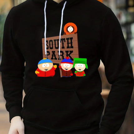 South Park Print Fashion New Graphic Hoodies Men Nuevo En Sudaderas Black White Clothing Design New Sudaderas Para Hombre