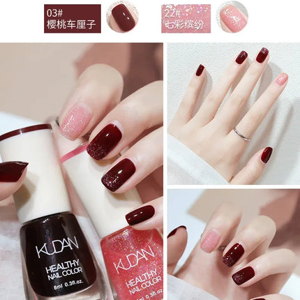 8ml Water-based Nail Polish No Baking Long Lasting Semi-permanent Quick Dry non-peelable Nail Varnish DIY Fashion Manicure