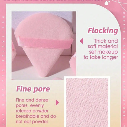 20/10/3/1pc Triangular Velvet Makeup Powder Puff, Facial Powder Puff, Reusable Makeup Powder Puff, And Eye Makeup Powder Puff