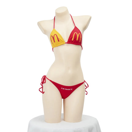 Sexy Women's Swimsuit Bikinis Set M Printed Three-point Strap Underwear Anime Sexy Bikini Hombre Lingerie Cosplay