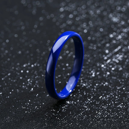 3mm Thin Stackable Ceramic Ring Women Minimalist Plain Wedding Band Black White Pink Green Promise Pinky Ring Hypoallergenic