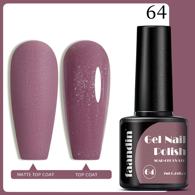 Faandin 7ml 1 Bottle, Solid Color Gel Nail Polish, Selected Red Nail Polish Gel, Uv Lamp Quick-Drying, Alcohol-Free, Full Color, Not Easy to Fade, High Saturation Color, Easy to Use, Can Be Used at Home, Essential Item for Fa