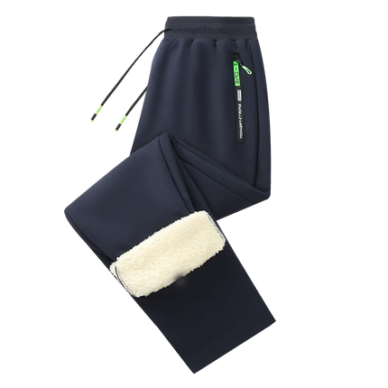 Winter Mens Sweatpants EU Size Thick Warm Fleece Lined Loose Joggers Sportswear Zip Pockets Casual Outdoor Track Pants Plus Size