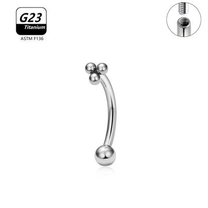 G23 Titanium ASTM-F136 Piercings Eyebrow Internal thread Eyebrow Piercings Body Jewelry For Women zircon Earring
