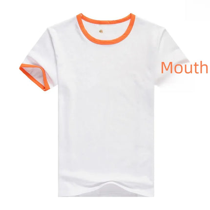 200g 32pcs Lycra Cotton Round Neck Short Sleeves T-shirts Ordinary Youth Collar Hooded Slims Smooths Silhouette Base Layer Top