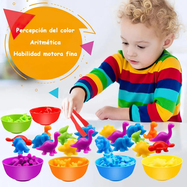 Kids Counting Dinosaur Sorting Toy Color Matching and Stacking Game to Develop Motor Skills Birthday Gift for Boys and Girls
