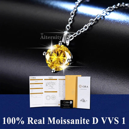 Classic 4 Prong Moissanite Pendant for Couple Men Women Wedding Jewelry Necklace D Color Lab Diamond Luxury Fine Jewelry