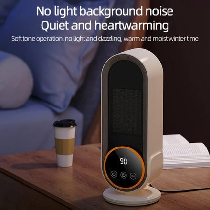1200W Portable Mini Heater PTC Fast Heating Desktop Fan 2 Settings Timer Remote For Indoor Space Use