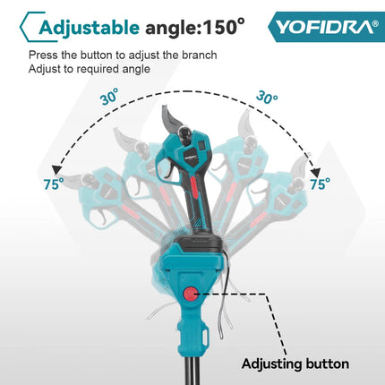 YOFIDRA Brushless Telescoping Pole Electric Chainsaw Pruner Shear Scissor High Garden Pruning Tool For Makita 21V Battery Pin