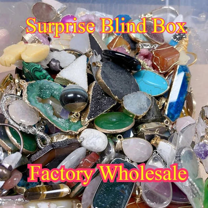 3pcs Blind Box Randomly Surprise Natural Stone Pendant Gemstone Jewelry Make DIY Earring Necklace Bracelet Accessories Wholesale