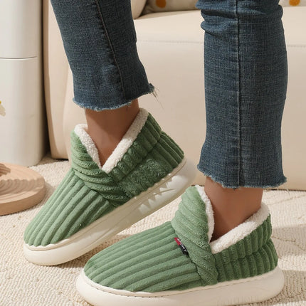 Bebealy New Winter Men Slippers Warm Cotton Shoes Men Indoor Fluffy Fuzzy Men Boots Outdoor Nonslip House Ankle Boots Shoes Men