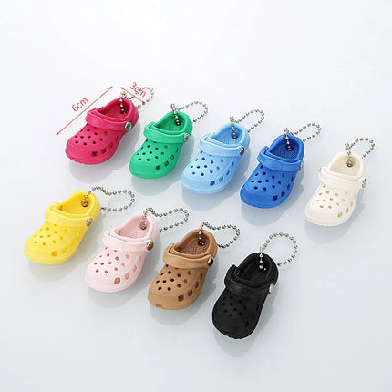3D New Mini Shoes Shape Keychain PVC Shoe Charms For Clogs Accessories Women Beach Bag Sandals Buckle Pin DIY Jewelry Decoration