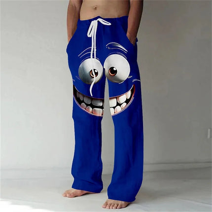 New Fashionable 3D Custom Print Casual Pants Men's New Fashionable Outdoor Straight-Leg Pants Drawstring Design Relaxed Fit