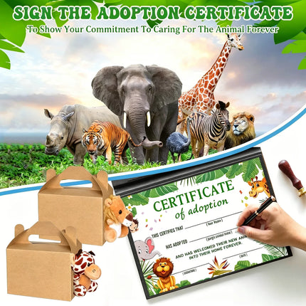 10-50PCS Adopt An Animal Party Favor Mini Safari Stuffed Animal Bulk 12cm Toy Jungle Animal Plush Toy Set Party Favor Gift Decor