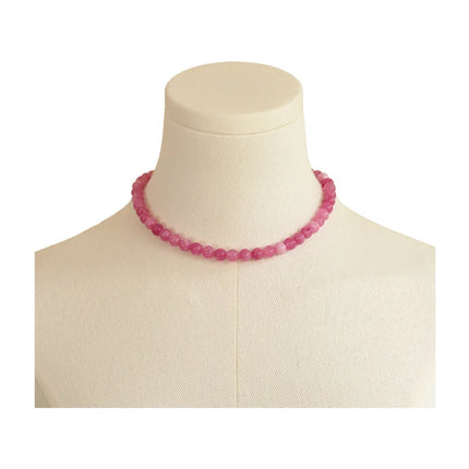 Trendy Simple Colorful Natural Stone Bead Choker Necklace 2026 Fashionable Aesthetic Accessory Accessories For Women