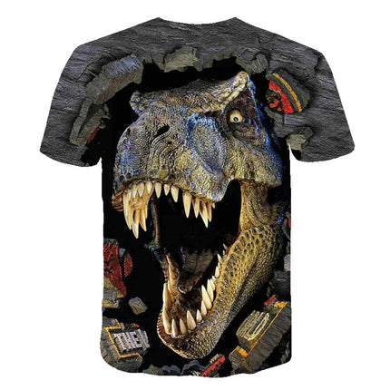 2024 Summer Children 3D Cartoon T-shirt for Boy Animal Printing Dinosaur Shark Boys T Shirt Girls Tops Tees Cartoon Kids Clothes