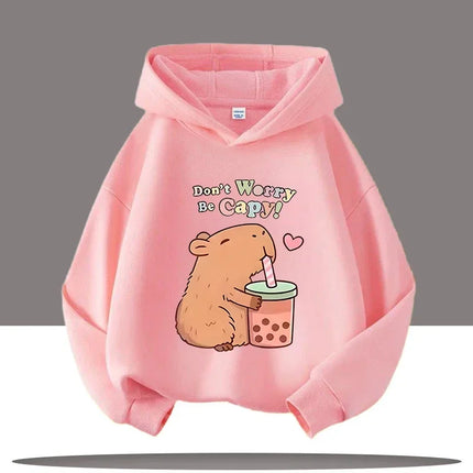 New autumn and winter warm children's hoodie pullover for boys and girls, casual cute cartoon children's hoodie