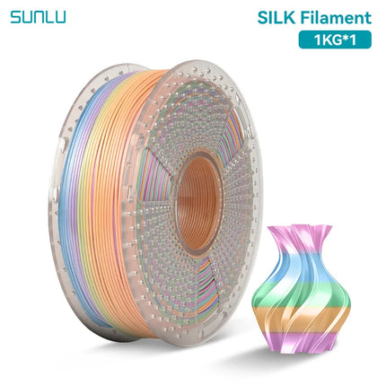 SUNLU 1KG SILK /Dual / Triple Color/Rainbow 3D Printer Filament 1.75mm 1000g Spool (2.2lbs) Neatly Filament Fit Most FDM Printer