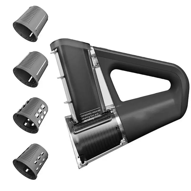 A98G-Electric Cheese Grater Salad Maker With 4 Different Shapes Of Blades 40W Electric Rotary Slicer Shredder Black