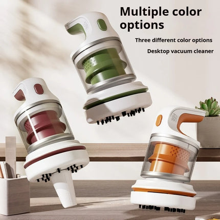 Mini Desktop Vacuum Cleaner, 2-Speed Strong Suction, USB Rechargeable Handheld Vacuum for Keyboard, Desk, Car